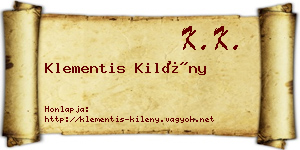 Klementis Kilény névjegykártya